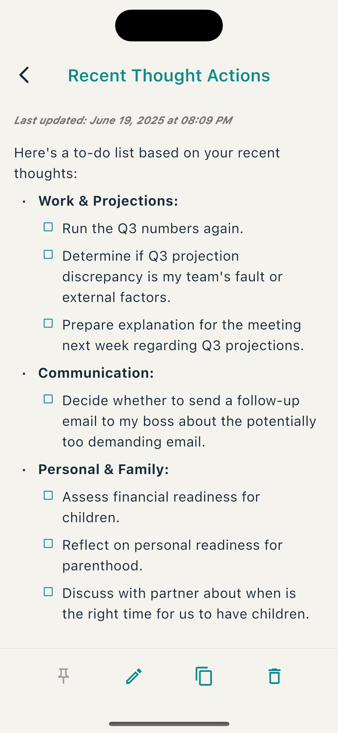 To-do list and reminders